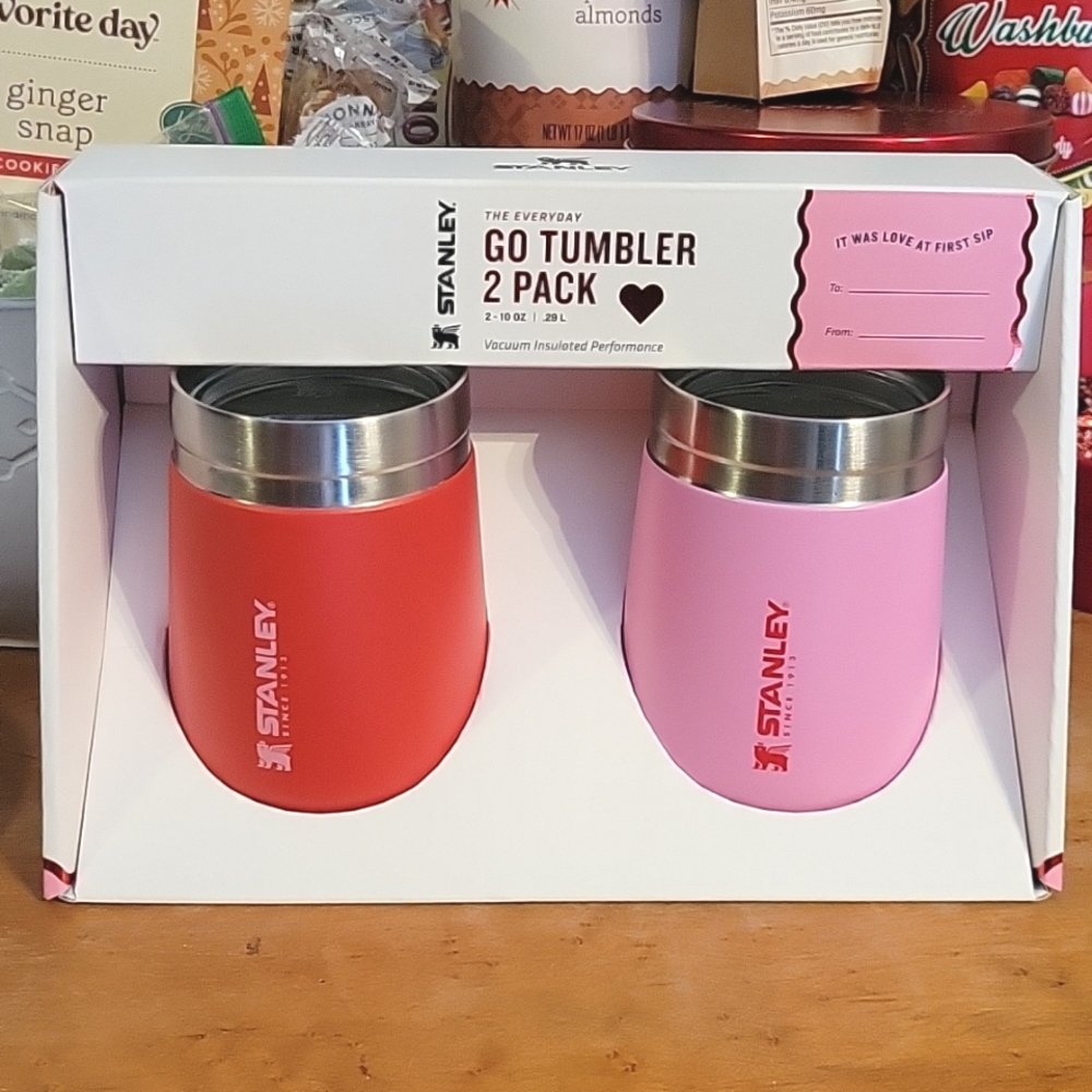 STANLEY  / TARGET Valentine's Day Red & Pink GO TUMBLER 2 PACK 10 OZ NEW NIB